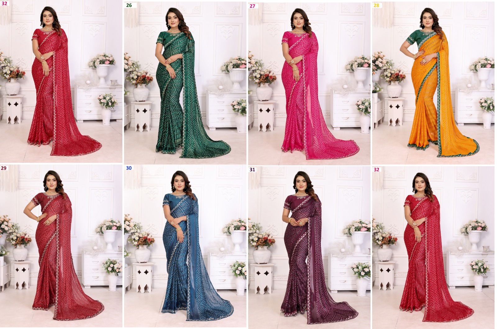 Prima 25 To 32 Chiffon Printed Saree Wholesale Clothing Distributors In India